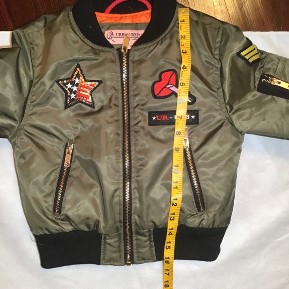 Urban republic girls collection patchwork army green jacket size 6X - Picture 8 of 8